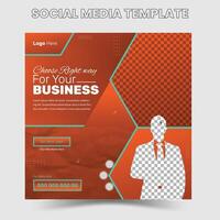 Corporate social media banner Instagram post template vector