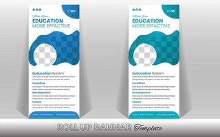 Kids education admission and school admission roll up banner design or rack card design template vector