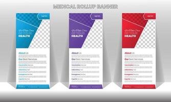 Modern and creative Health care medical Roll Up Banner template vector