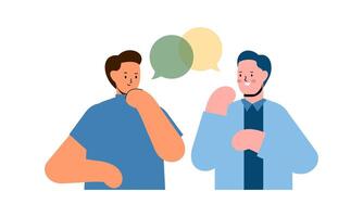 Two man talking. Meeting of friends or colleagues illustration vector