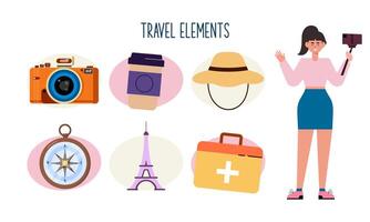 Travel elements logo collection vector