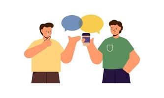 Two man talking. Meeting of friends or colleagues illustration vector