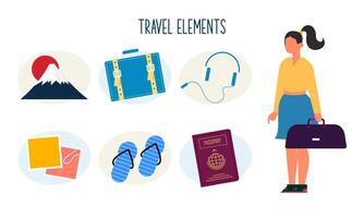 Travel elements logo collection vector