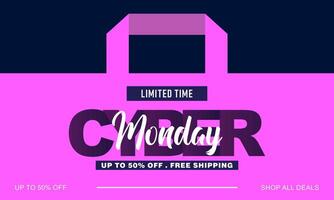 Cyber Monday sale banner template vector