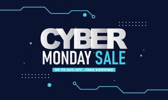 Cyber Monday sale banner template vector