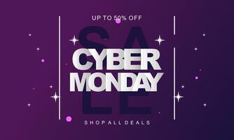 Cyber Monday sale banner template vector