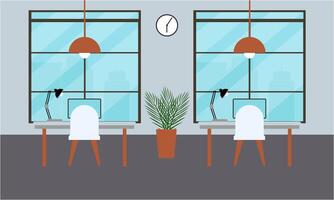 Modern coworking area office interior illustration vector