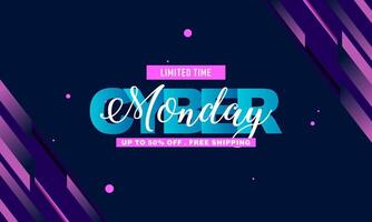 Cyber Monday sale banner template vector