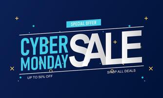 Cyber Monday sale banner template vector