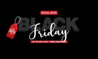 Black Friday banner. Special discount offer design vector