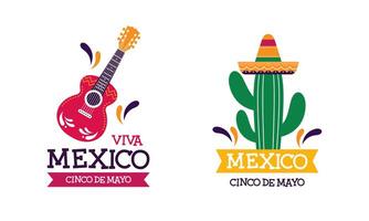 Cinco de Mayo celebration in Mexico. Mexican element collection vector