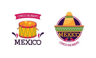 Cinco de Mayo celebration in Mexico. Mexican element collection vector