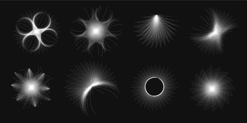 Abstract Circular Geometric Shape. Lines Circle Design. Round Dynamic Shape. Spiral Vector Illustration. Lines in Round Circle Form. Black and White Minimal Style Geometric Design. Vector illustration