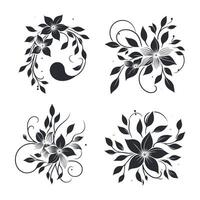 a collection of unique and simple vine flower illustrations vector