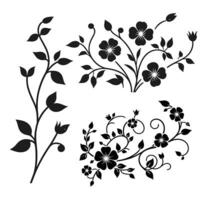 a collection of unique and simple vine flower illustrations vector