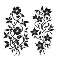 a collection of unique and simple vine flower illustrations vector