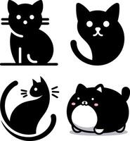collection of simple and modern cat logo illustrations vector