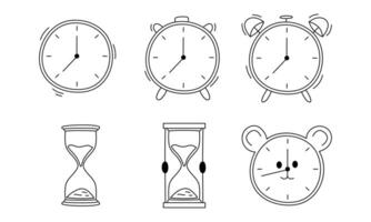 Hand drawn doodle clock on white background vector