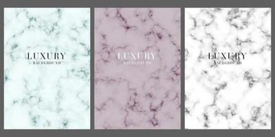 Abstract marble granite background set for obituary, invitation, wedding card, formal brochure template, digital certificate. vector