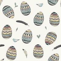 Easter eggs vector seamless pattern.