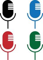 mic icons set vector