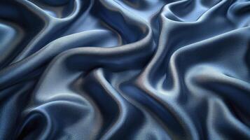 AI generated Blue silk fabric background. The luxurious fabric textured is very realistic and detailed. photo