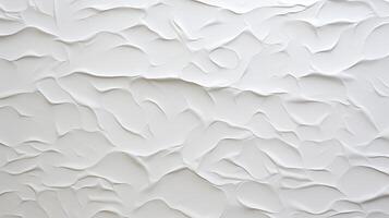 AI generated Glued white paper textured , stuck to white table, random tearing, moderate embossing, photo