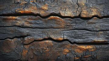 AI generated Old wooden background with interesting cracks and wood grain. top view. photo