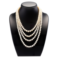 AI generated Timeless Elegance, White Pearl Necklace Displayed in Luxury png