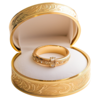 AI generated Wedding Ring in Box, Symbol of Love and Commitment png