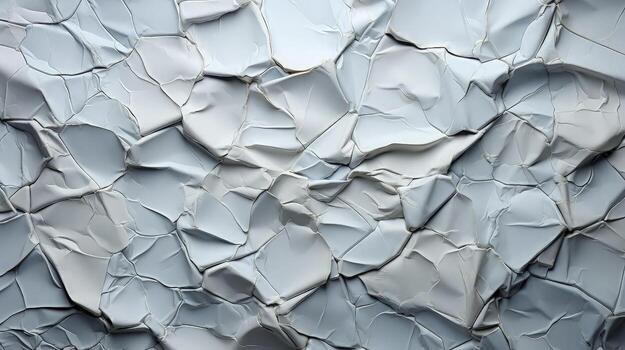 AI generated Glued white paper background. Crumpled texture background. photo