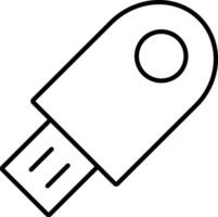 Rounded filled Editable stroke Pen Drive Icon vector