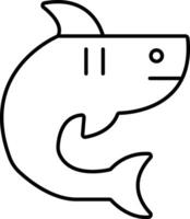 Rounded filled Editable stroke Shark Icon vector