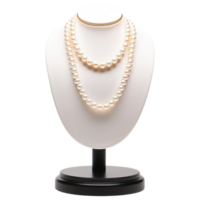 AI generated Pearl Perfection, White Pearl Necklace Showcased in Elegance png