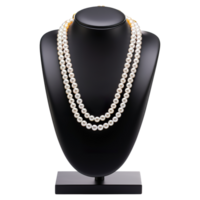 ai généré luxe bijoux présentation, élégant blanc perle Collier png