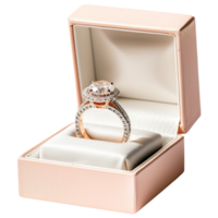 ai generiert Hochzeit Ring im Kasten, Symbol von Liebe und Engagement png