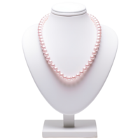 AI generated Luxury Jewelry Presentation, Elegant White Pearl Necklace png
