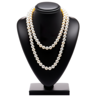 ai généré intemporel élégance, blanc perle Collier affiché dans luxe png