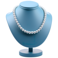 AI generated Luxurious Pearl Necklace Presentation on Display Stand png