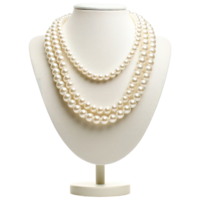 ai gegenereerd parel ketting in modieus Scherm stellage, sieraden elegantie png