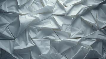 AI generated White crumpled paper texture background. photo