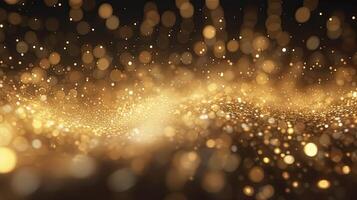 AI generated Golden glow particle abstract bokeh background photorealistic 3d render photo