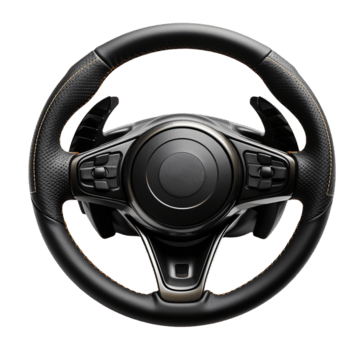 AI generated Car steering wheel png file