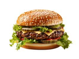 ai generado hamburguesa comida rápida objeto png archivo
