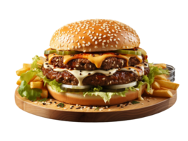 AI generated Hamburger fastfood object png file