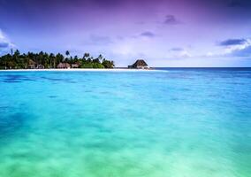 Beautiful seascape in sunset light photo