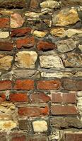Ancient brick and stones wall texture photo