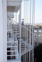 Fire escape in hotel for evacuation in case of fire. photo