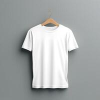 AI generated PNG Blank Tshirt Mockup on a Gray Background photo