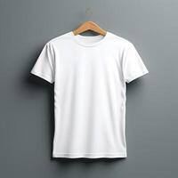 AI generated PNG Blank Tshirt Mockup on a Gray Background photo